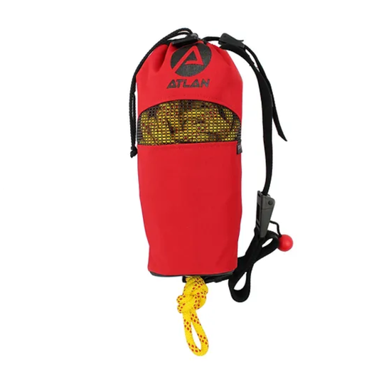 Sac de lancer Atlan Magnum avec corde en Dyneema de 70 ft, 9,5 mm, tressée pour canoë-kayak et sports nautiques.
