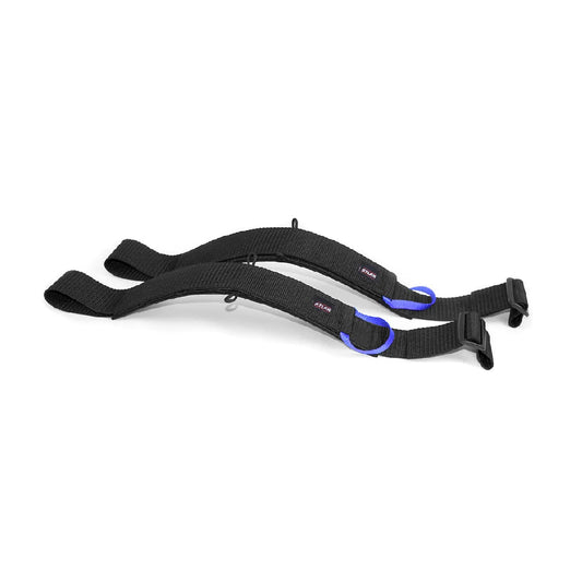 Courroies de cuisse rembourrées Atlan Deluxe pour canoë, par Paddle.ca, montrant le rembourrage et la fixation pour confort et stabilité.