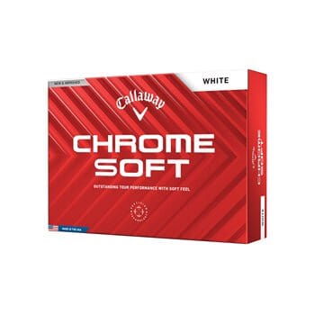 Balles de golf Callaway Chrome Soft, boîte de 12, balles blanches pour performance et toucher optimal.