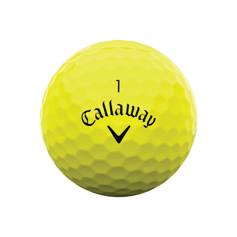Balles de golf Callaway Warbird Distance+ 2025, balles de golf de haute performance avec logo Callaway, visibles sur l'image.