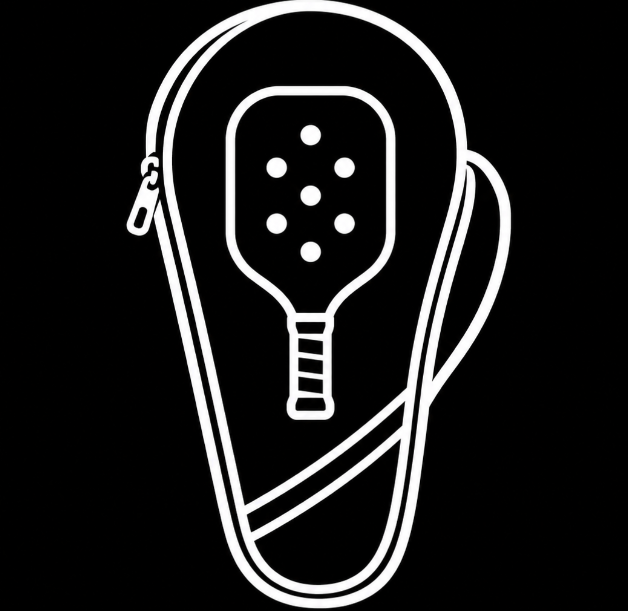 Icône représentant une housse de protection pour raquette de pickleball LabSports incluse avec chaque raquette. Housse de transport conçue pour protéger la raquette lors du rangement et des déplacements.