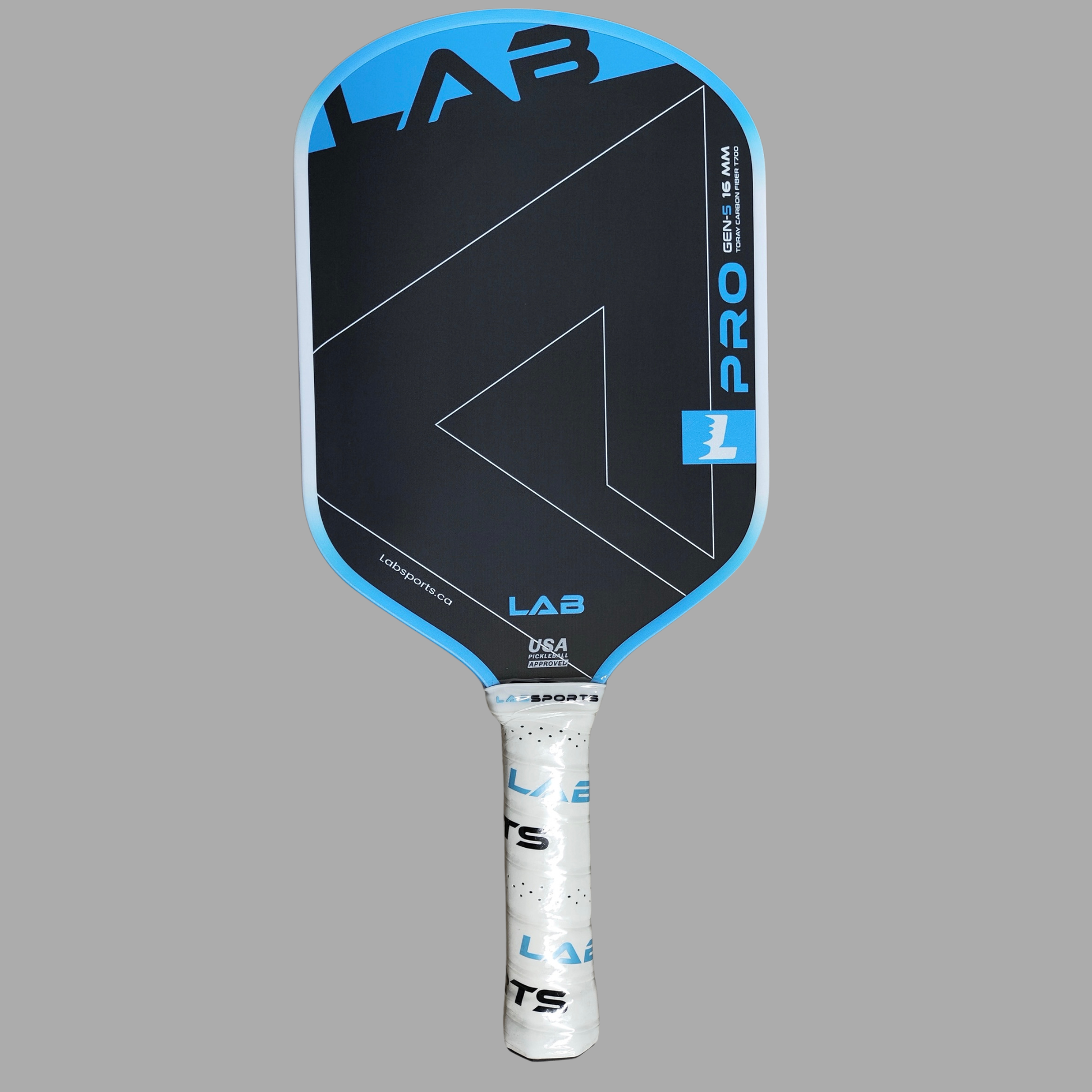 Raquette de pickleball LabPro de LabPickleball, avec poignée en caoutchouc et surface en composite pour jeu en intérieur et extérieur.