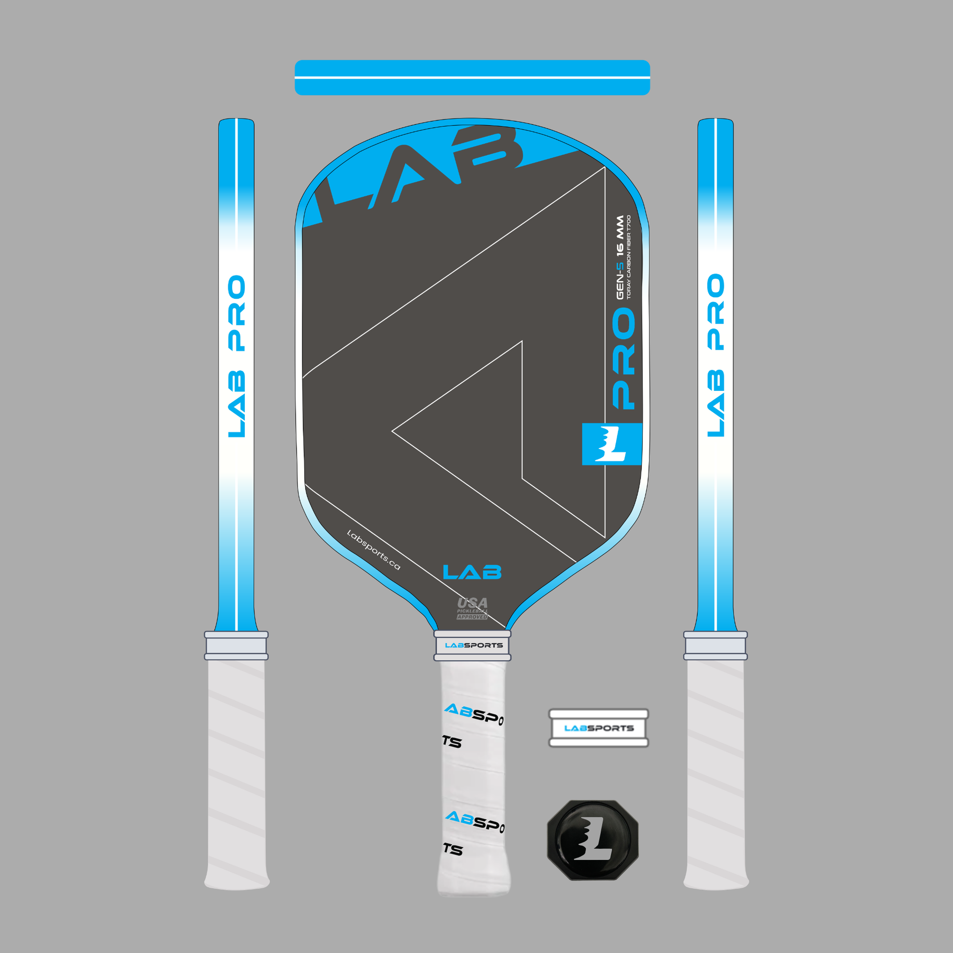 Raquette de pickleball LabSports Pro en carbone T700 offrant un équilibre parfait entre puissance et contrôle