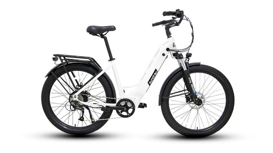 Vélo électrique META275 ST 1.0 de la marque E-Vélo EUNORAU QUEBEC, cadre en métal avec guidon et roues visibles.