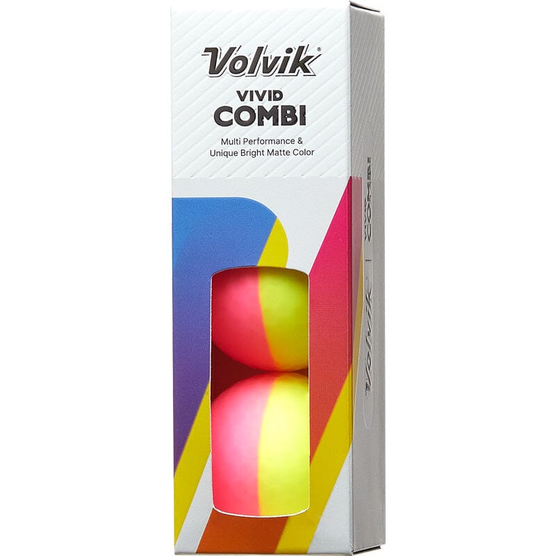 Balles de golf Volvik Vivid Combi de Golf Stuff, couleurs vives et design moderne pour performance sur le parcours.