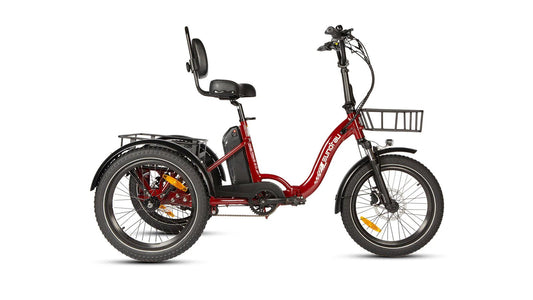 Trottinette électrique ONE-TRIKE 2.0 E-Vélo EUNORAU QUEBEC, vue de face avec guidon et pneus larges.