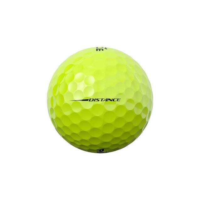 Balles de golf Pinnacle Distance 2025 de Golf Stuff, vue en gros plan montrant leur conception pour distance et performance.