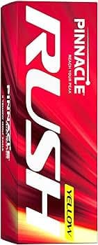 Balles de golf Pinnacle Rush par Golf Stuff, vue de face, montrant leur design et logo sur la surface.