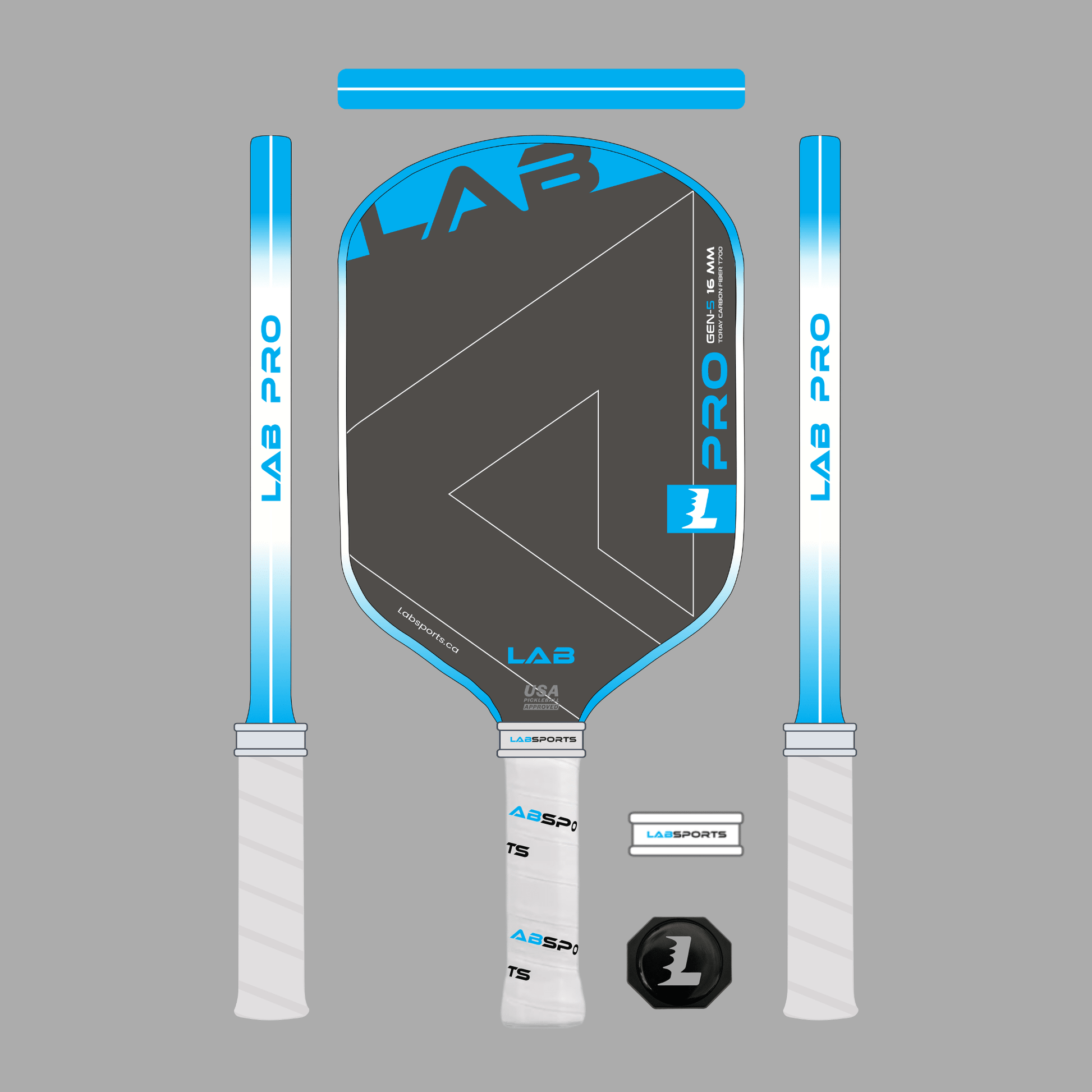 Raquette de pickleball LabSports Pro en carbone T700 offrant un équilibre parfait entre puissance et contrôle