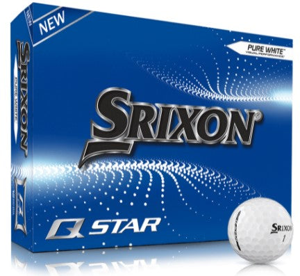 Boîte de 12 balles de golf Srixon Q-Star 6 '21 de couleur blanche, parfaites pour le golf.