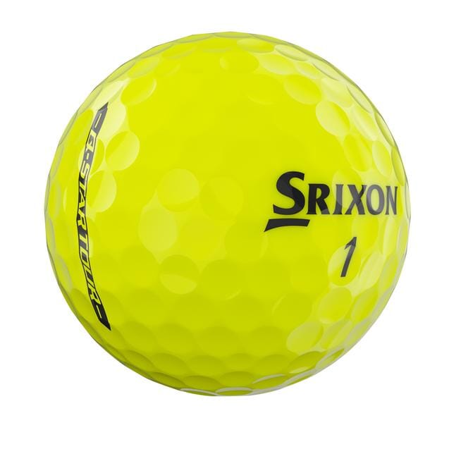 Balles de golf Srixon Q Star Tour 5 '24 de Golf Stuff, lot de balles blanches avec logo Srixon, vue rapprochée.