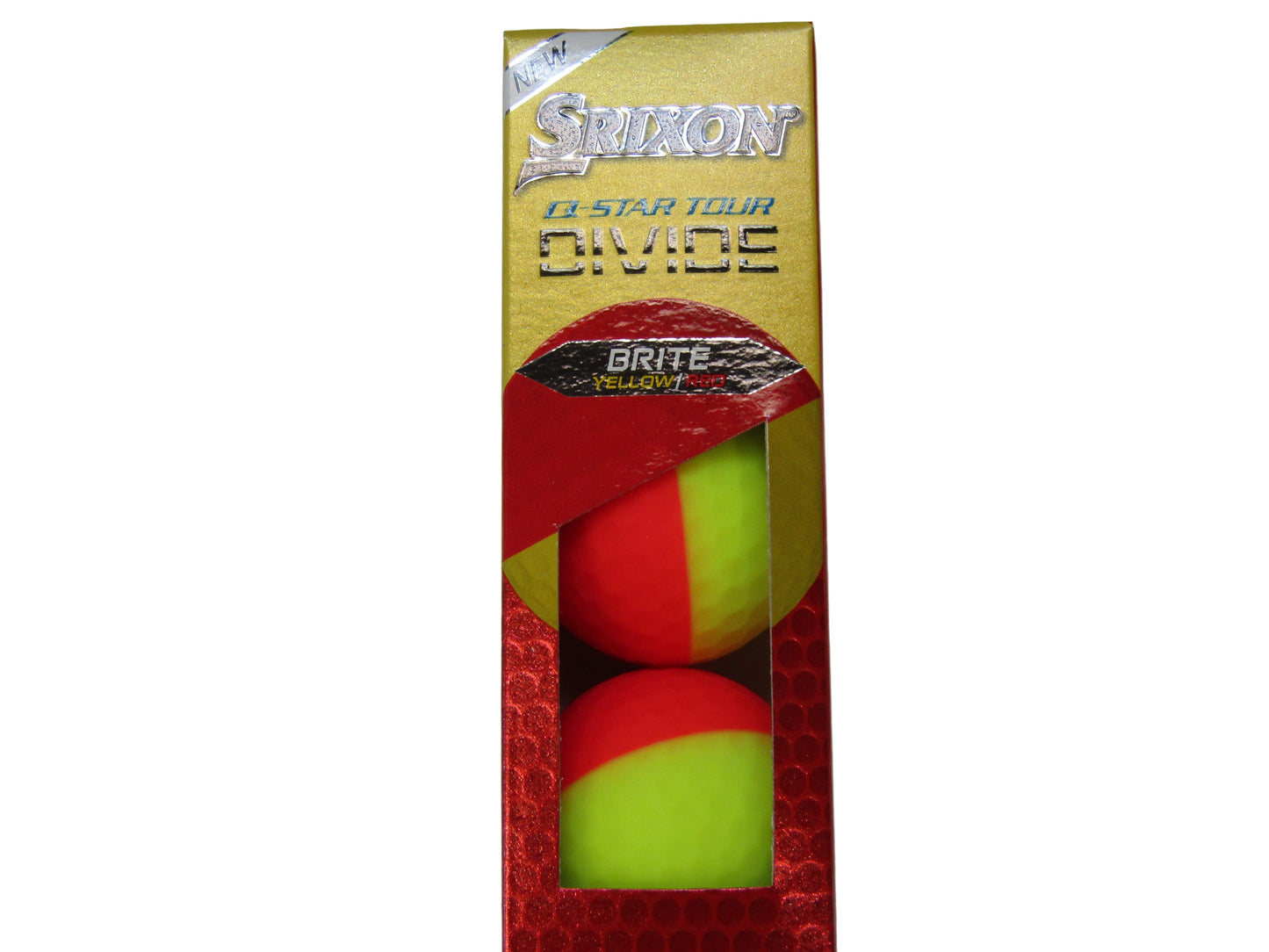 Ballons de golf Srixon Q-Star Tour Divide 2 '24, balle de golf brillante jaune et rouge en emballage de 3.