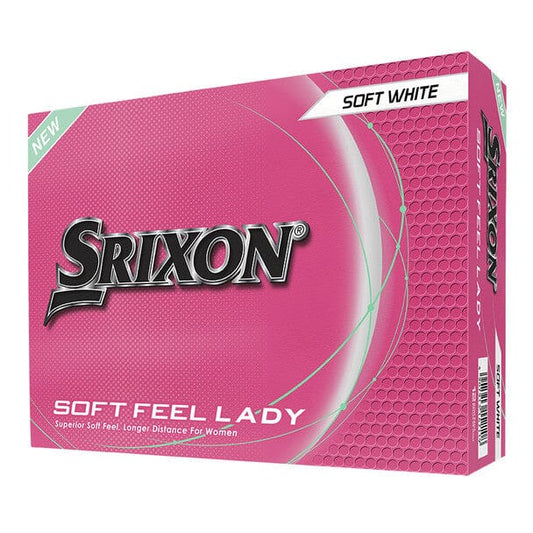 Balles de golf pour femmes Srixon Soft Feel 2025, boîte de 12 balles blanches pour golf, marque Golf Stuff