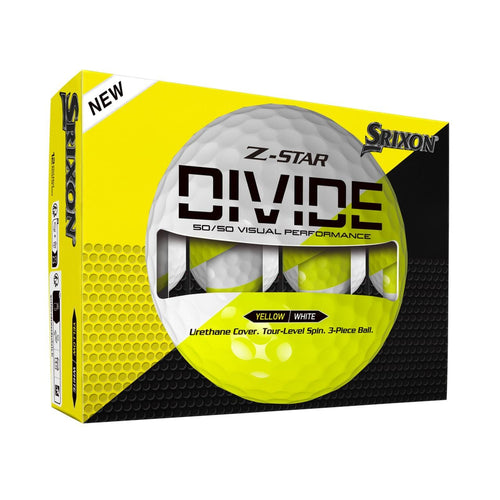 Boîte de 12 balles de golf Srixon Z Star XV Divide '25, balles de golf de haute performance, vue en gros plan.