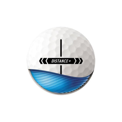 Balles de golf TaylorMade Distance+ blanc, pack de 25, balles de golf blanches pour performance et distance.