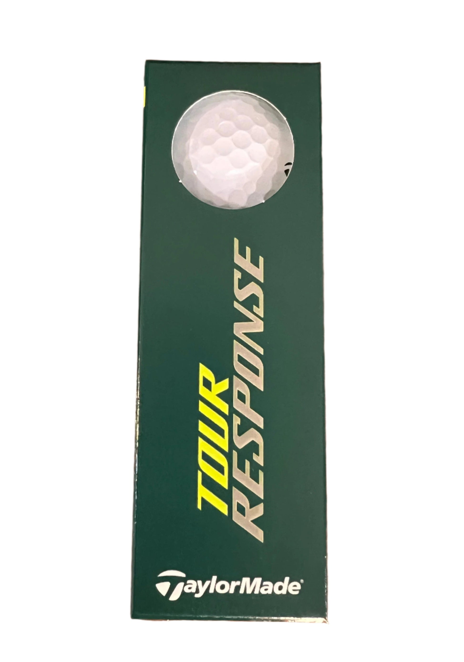 Balles de golf TaylorMade Tour Response '25 de couleur blanche dans un emballage, conçues pour performance et durabilité.
