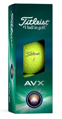 Balles de golf Titleist AVX 2024, paquet de 24, balles de golf blanches avec logo Golf Stuff visible sur la surface