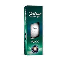 Balles de golf Titleist AVX 24, balle de golf blanche de haute performance, pour un jeu précis et longue distance.