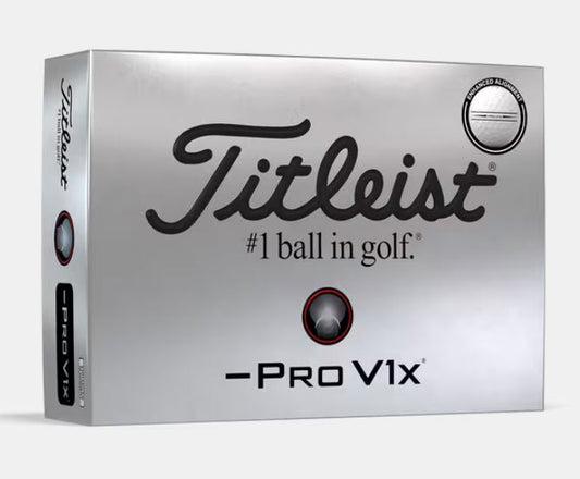 Balles de golf Titleist Pro V1x Left Dash, balle d'alignement améliorée, dans une boîte de 12, blanches, pour jeu de golf.