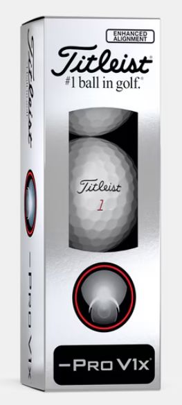 Balles de golf Titleist Pro V1x Left Dash avec alignement amélioré, en emballage de 3, couleur blanche, pour golf.