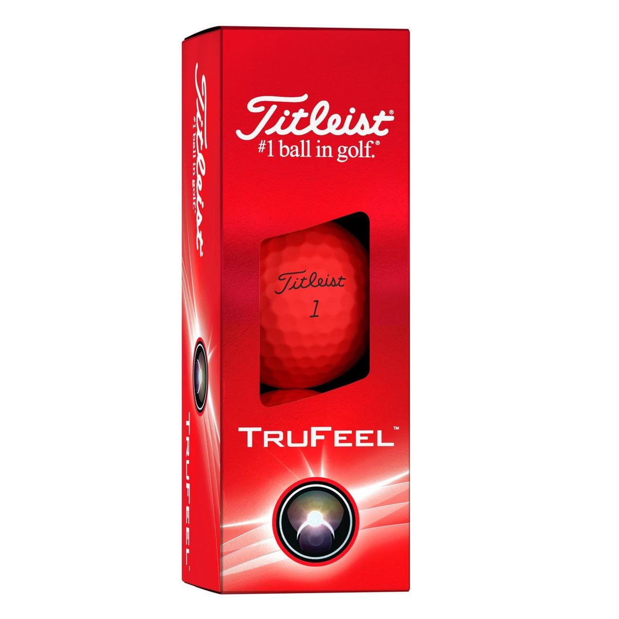 Balles de golf Titleist Trufeel 2024 de Golf Stuff, emballage de 3, finition matte rouge, conçu pour une meilleure sensation et performance.