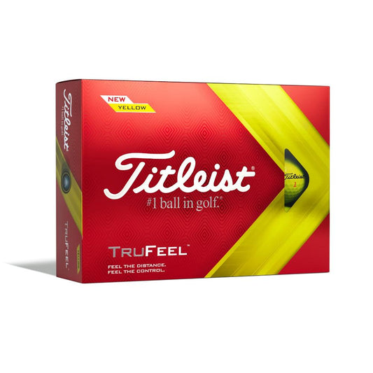 Balles de golf Titleist TruFeel 2022, pack de 12, balles jaunes pour joueurs de golf, marque Golf Stuff.