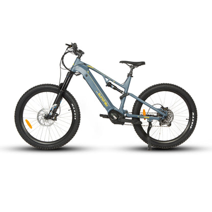 Vélo électrique URUS de E-Vélo EUNORAU QUEBEC avec cadre noir, guidon, pneus et éléments électroniques visibles.