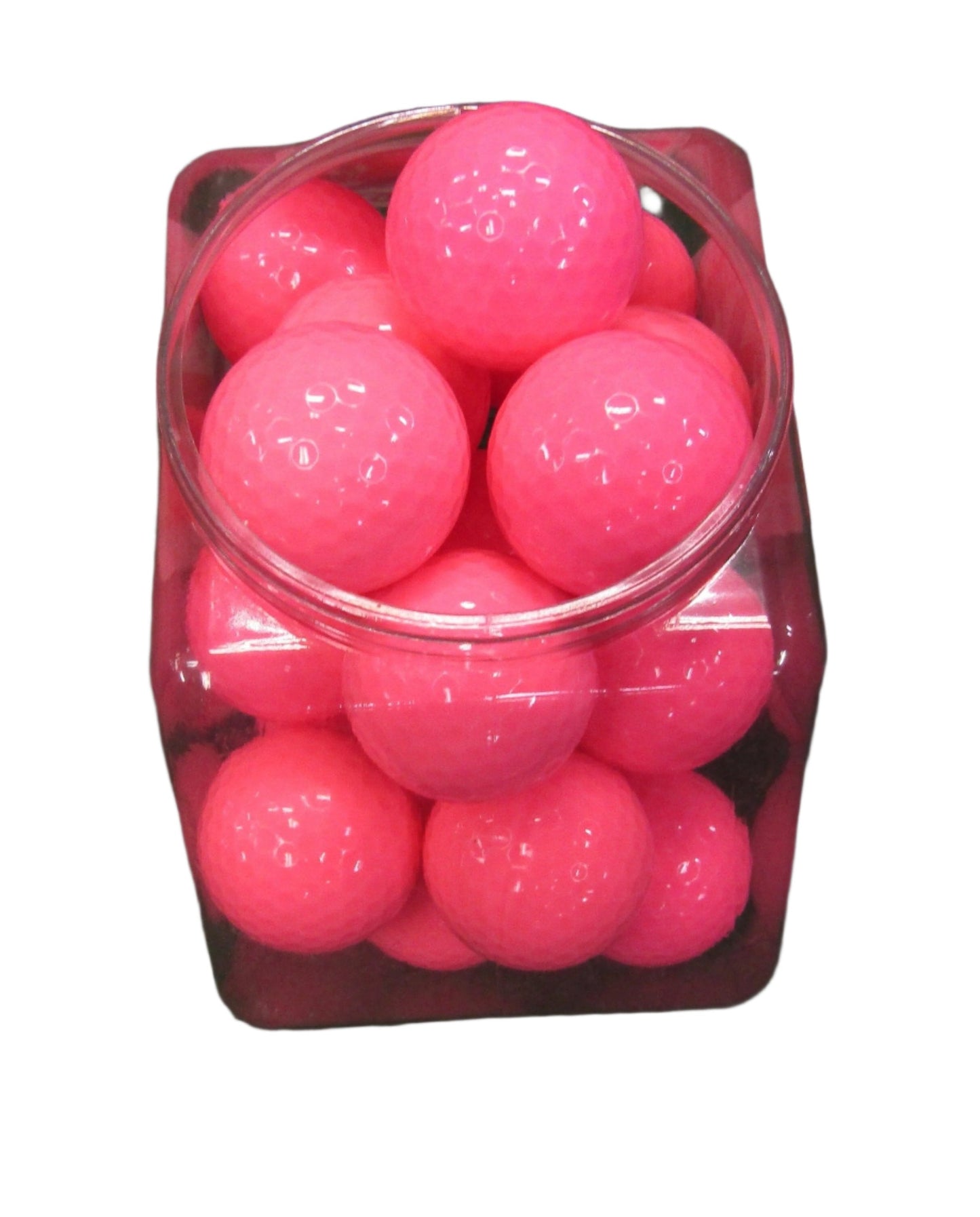 Balles de golf colorées Volf Golf Bulk à deux couches pour entraînement, marque Golf Stuff, en rose foncé.