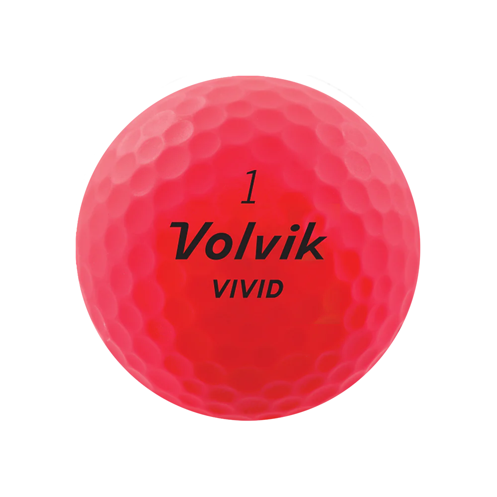 Balles de golf Volvik Vivid 2022 roses, balle de golf rose vif dans un emballage de la marque Golf Stuff