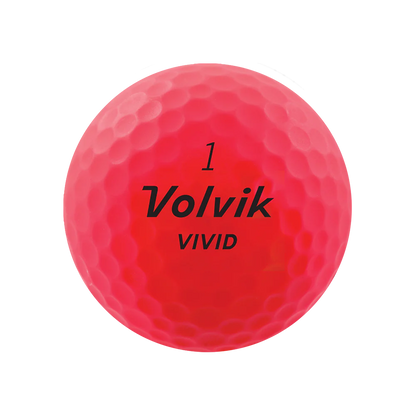 Balles de golf Volvik Vivid 2022 roses, balle de golf rose vif dans un emballage de la marque Golf Stuff