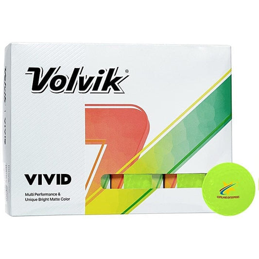 Balles de golf Volvik Vivid 2024 vertes dans une boîte de 12, balles de golf colorées pour le jeu.