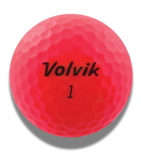 Ballons de golf Volvik Vivid Soft, balle de golf de haute qualité, en gros plan avec logo visible sur fond blanc.