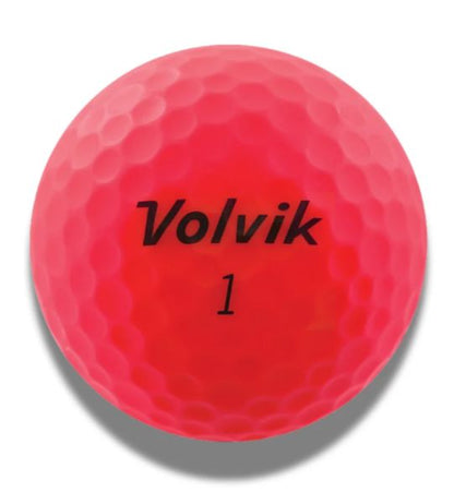 Ballons de golf Volvik Vivid Soft, balle de golf de haute qualité, en gros plan avec logo visible sur fond blanc.
